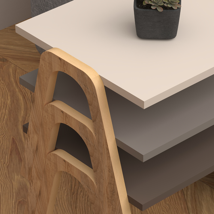 Τραπεζάκια βοηθητικά σετ 3 τμχ Como χρώμα καφέ - cappuccino - κρεμ 52x32x40εκ.