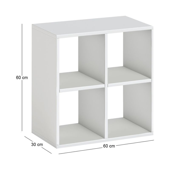 Βιβλιοθήκη Cube χρώμα λευκό 60x30x60εκ.