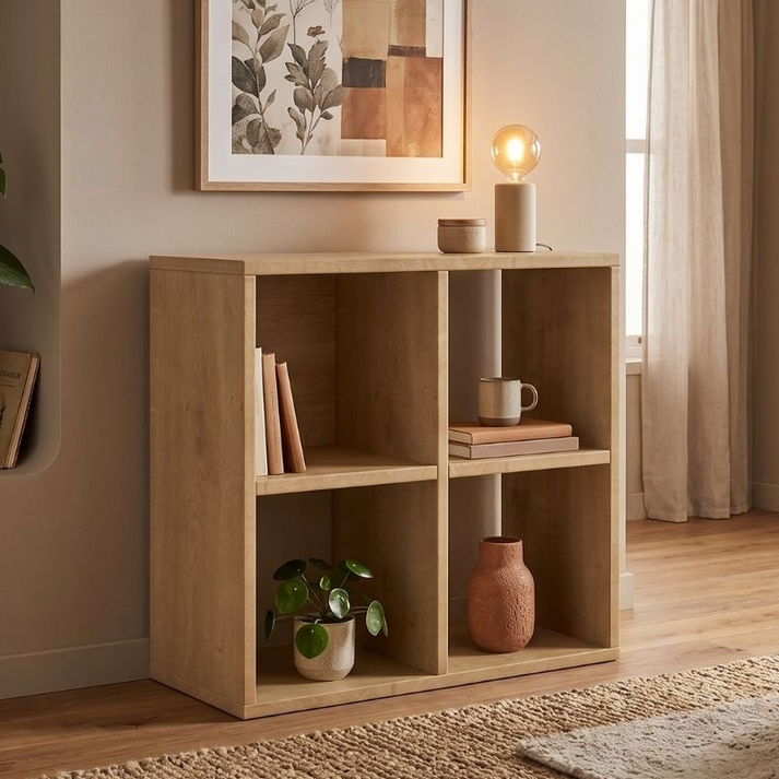 Βιβλιοθήκη Cube χρώμα sapphire oak 60x30x60εκ.