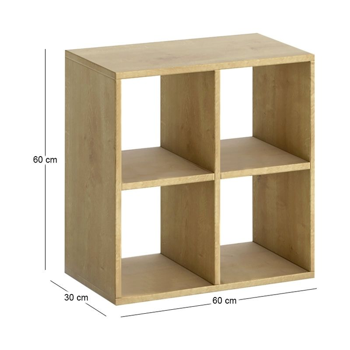 Βιβλιοθήκη Cube χρώμα sapphire oak 60x30x60εκ.
