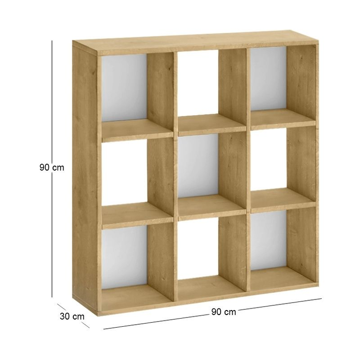 Βιβλιοθήκη Cube χρώμα sapphire oak 90x30x90εκ.