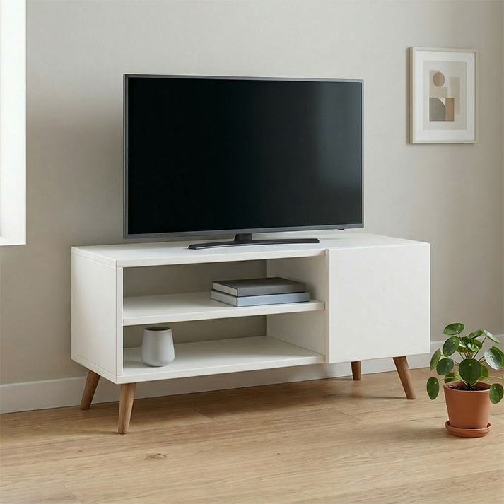 Έπιπλο τηλεόρασης Parma χρώμα λευκό 90x30x40εκ.