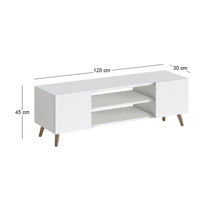 Έπιπλο τηλεόρασης Etna χρώμα λευκό 120x30x45εκ.