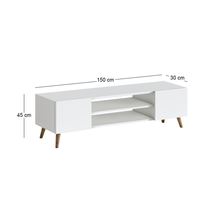 Έπιπλο τηλεόρασης Etna χρώμα λευκό 150x30x45εκ.
