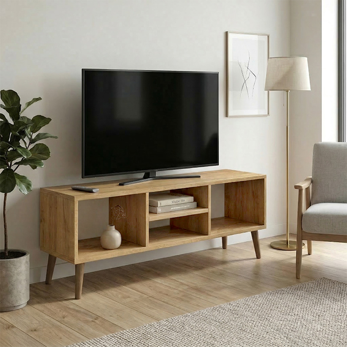 Έπιπλο τηλεόρασης Loren χρώμα sapphire oak 120x30x40εκ.