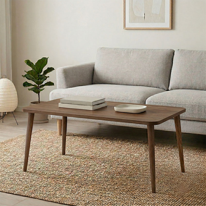 Τραπεζάκι σαλονιού Plane χρώμα καρυδί 90x55x41εκ.