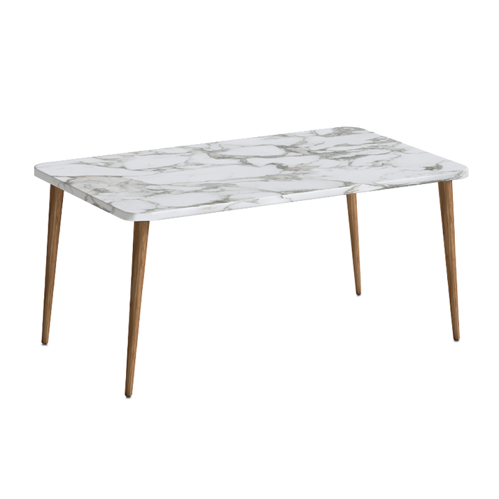 Τραπεζάκι σαλονιού Plane χρώμα λευκό εφέ μαρμάρου 90x55x41εκ.