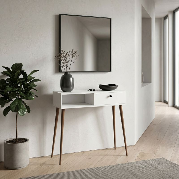 Κονσόλα Napoli χρώμα λευκό 90x29x88εκ.