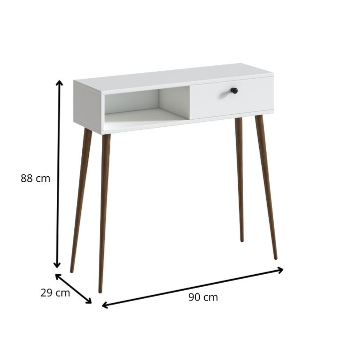 Κονσόλα Napoli χρώμα λευκό 90x29x88εκ.