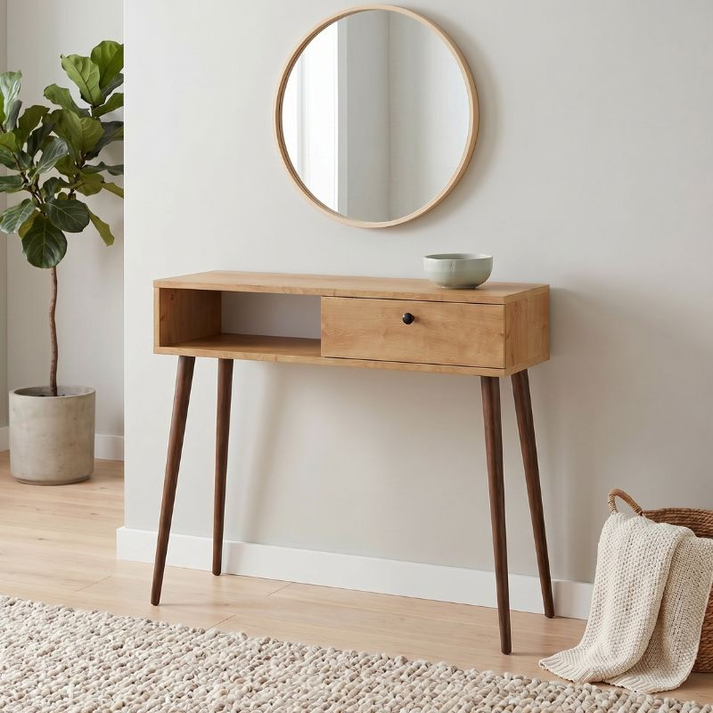 Κονσόλα Napoli χρώμα sapphire oak 90x29x88εκ.