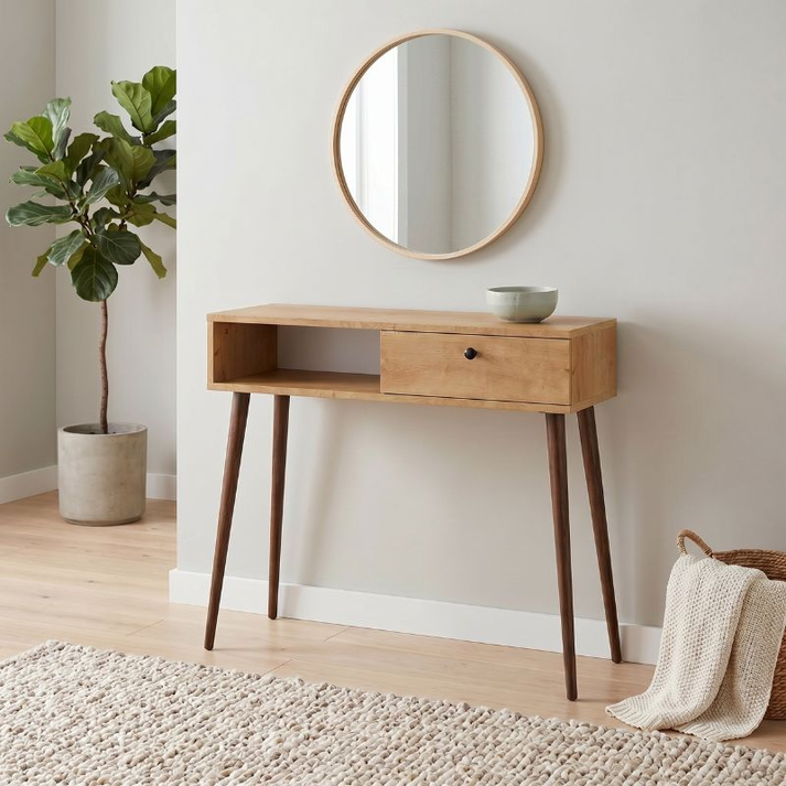 Κονσόλα Napoli χρώμα sapphire oak 90x29x88εκ.