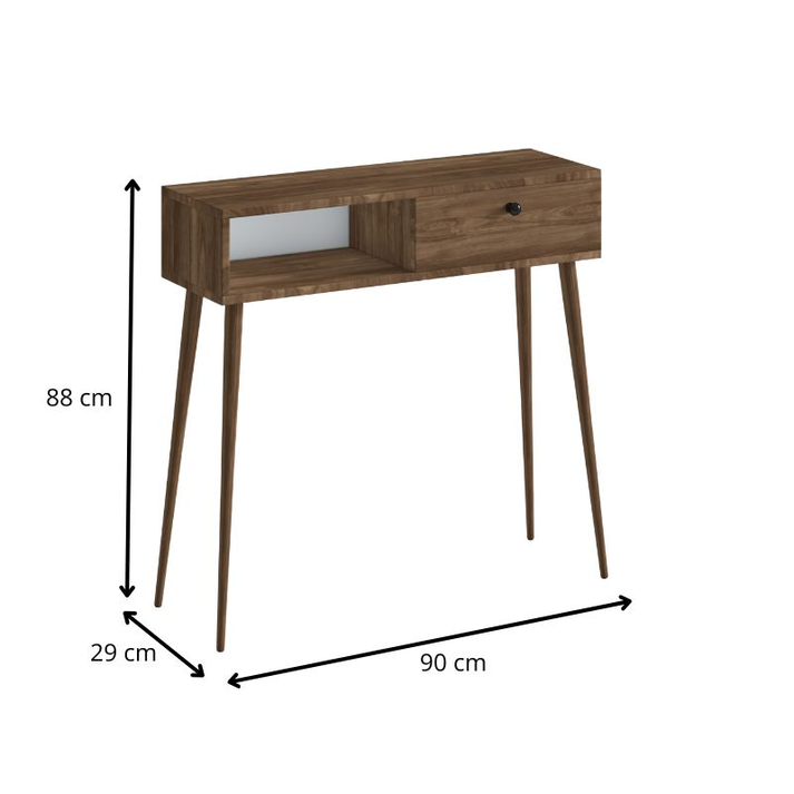 Κονσόλα Napoli χρώμα καρυδί 90x29x88εκ.