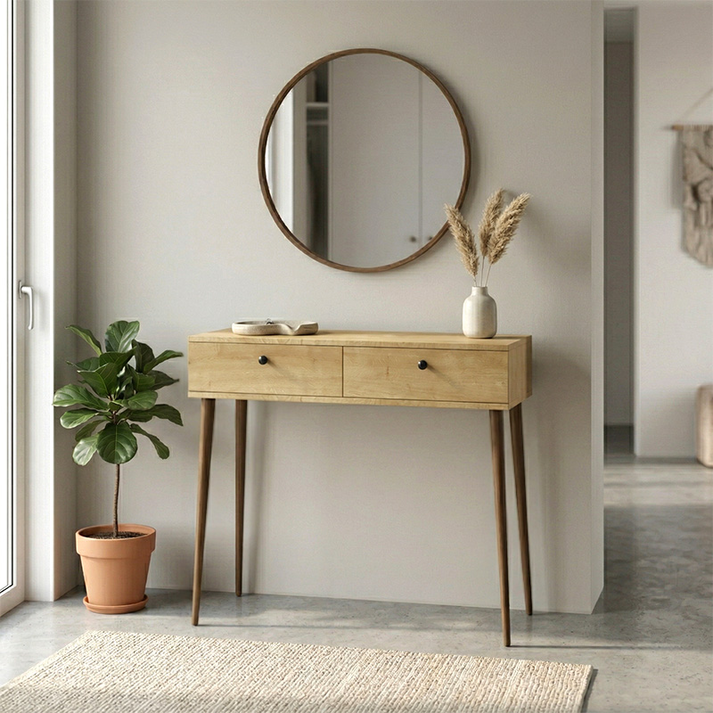 Κονσόλα Alis χρώμα sapphire oak 110x29x88εκ.