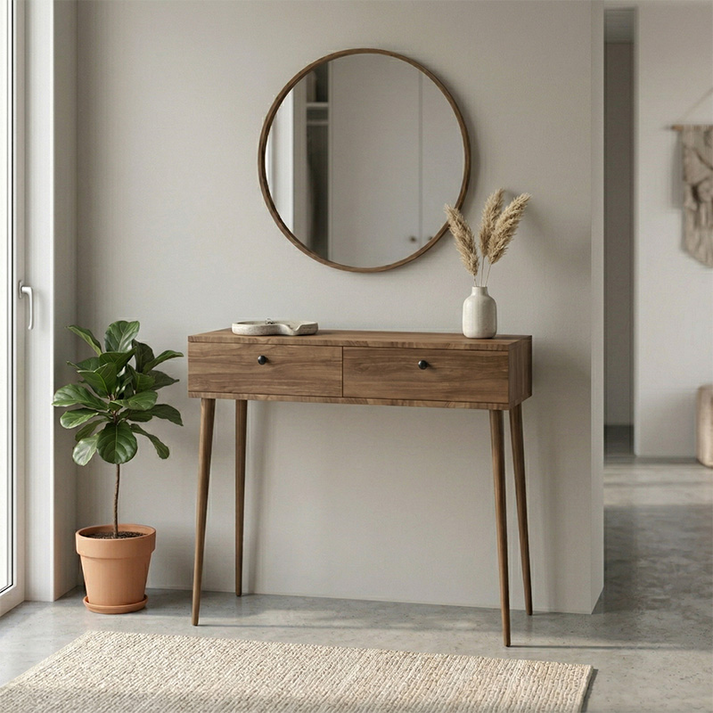 Κονσόλα Alis χρώμα καρυδί 110x29x88εκ.