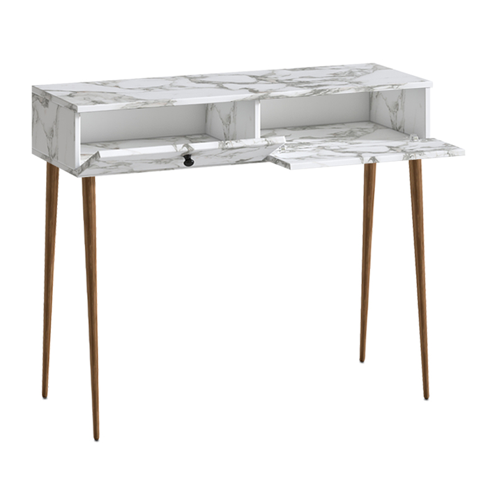 Κονσόλα Alis χρώμα λευκό εφέ μαρμάρου 110x29x88εκ.