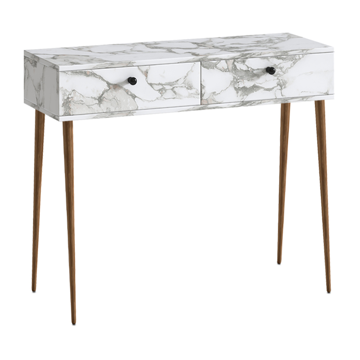 Κονσόλα Alis χρώμα λευκό εφέ μαρμάρου 110x29x88εκ.