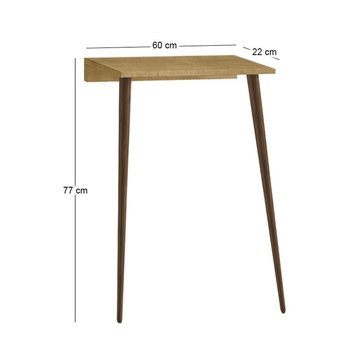 Κονσόλα επιτοίχια Moca χρώμα sapphire oak 60x22x77εκ.