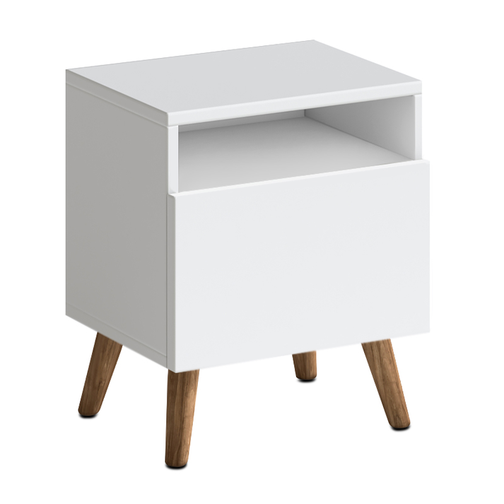 Κομοδίνο Sole χρώμα λευκό 40x30x47,6εκ.