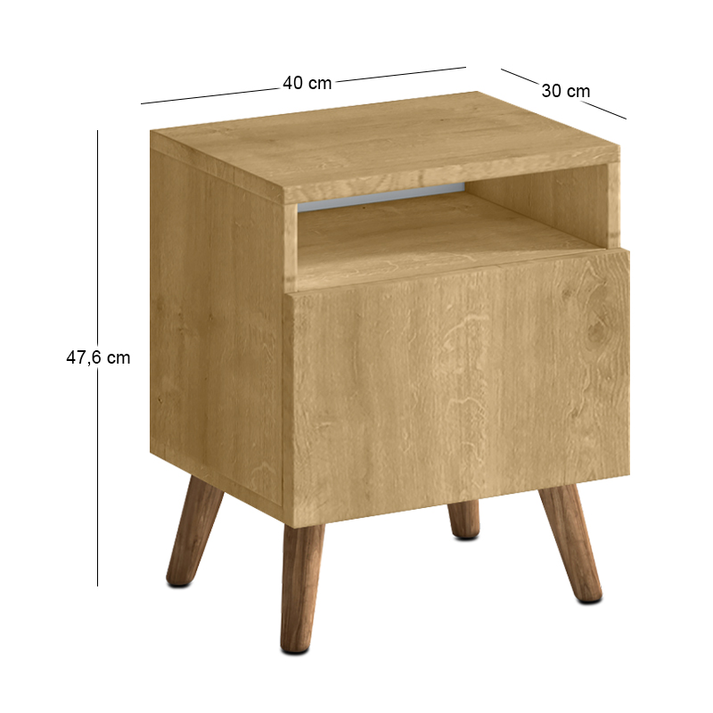 Κομοδίνο Sole χρώμα sapphire oak 40x30x47,6εκ.