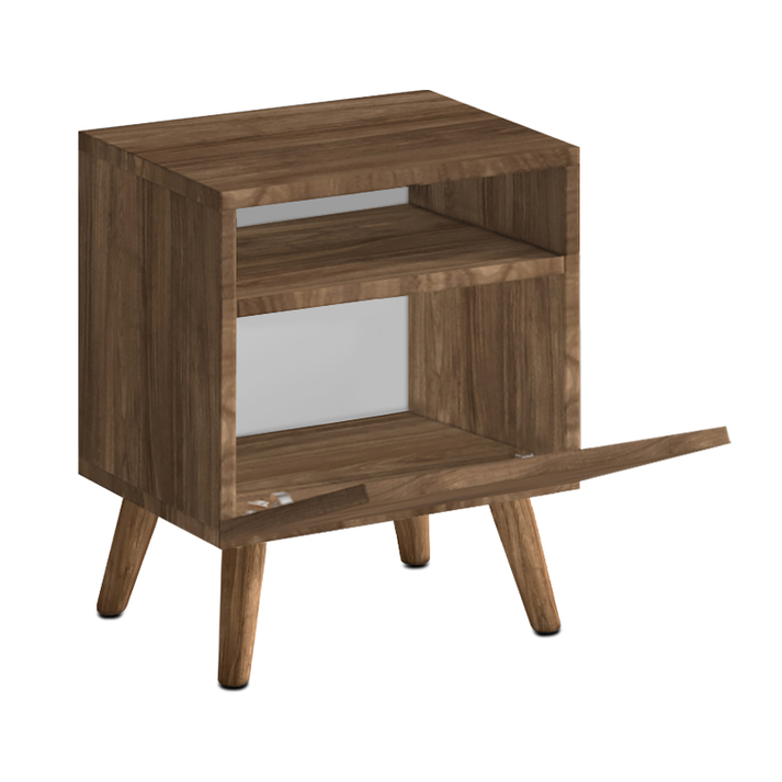 Κομοδίνο Sole χρώμα καρυδί 40x30x47,6εκ.