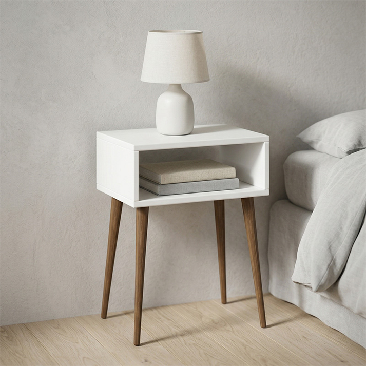 Κομοδίνο Gola χρώμα λευκό 45x30x58εκ.