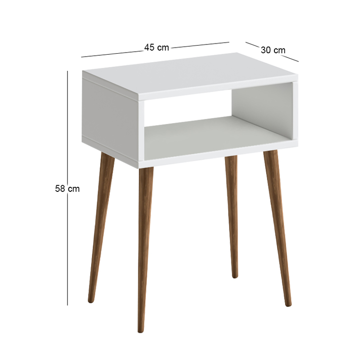 Κομοδίνο Gola χρώμα λευκό 45x30x58εκ.