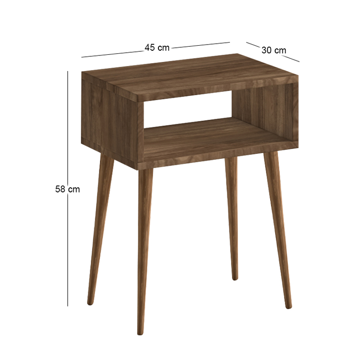 Κομοδίνο Gola χρώμα καρυδί 45x30x58εκ.