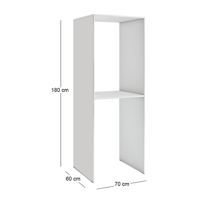 Έπιπλο πλυντηρίου - στεγνωτηρίου Evgenia χρώμα λευκό 70x60x180εκ.