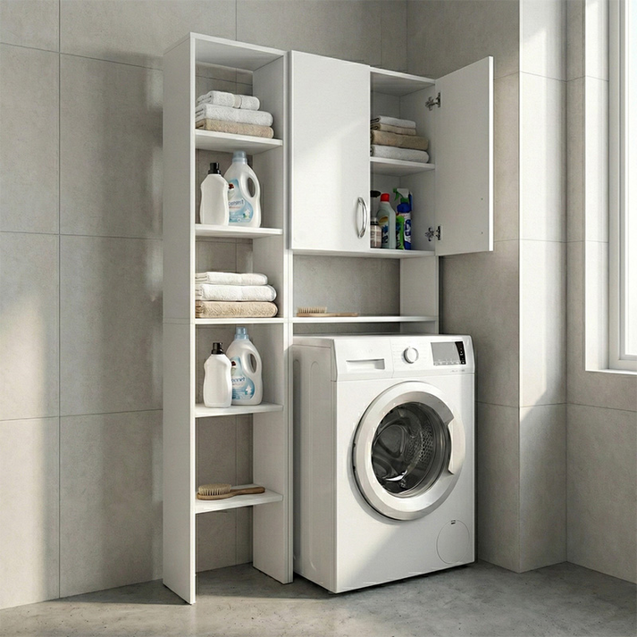 Έπιπλο πλυντηρίου Make χρώμα λευκό 96x20x180εκ.