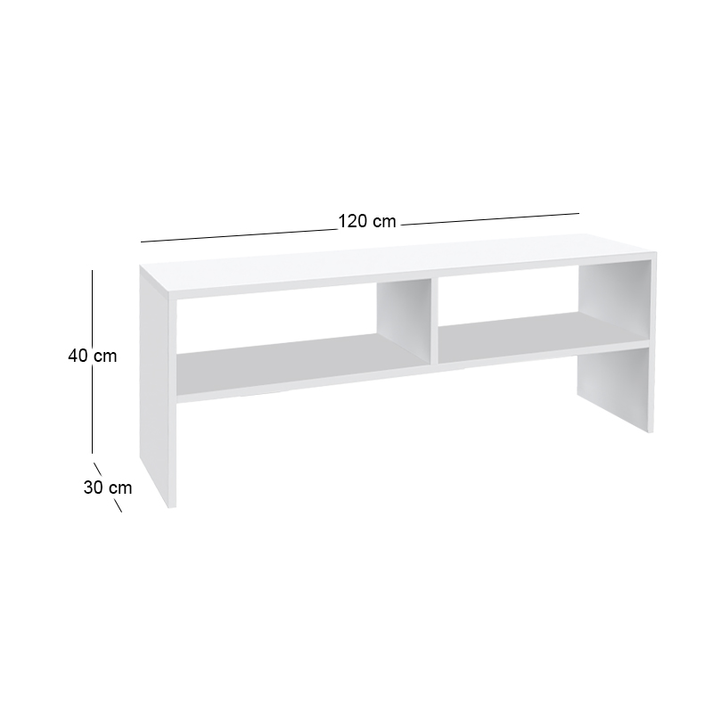 Έπιπλο τηλεόρασης Beirut χρώμα λευκό 120x30x40εκ.