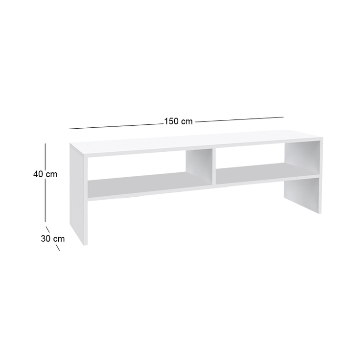 Έπιπλο τηλεόρασης Beirut χρώμα λευκό 150x30x40εκ.