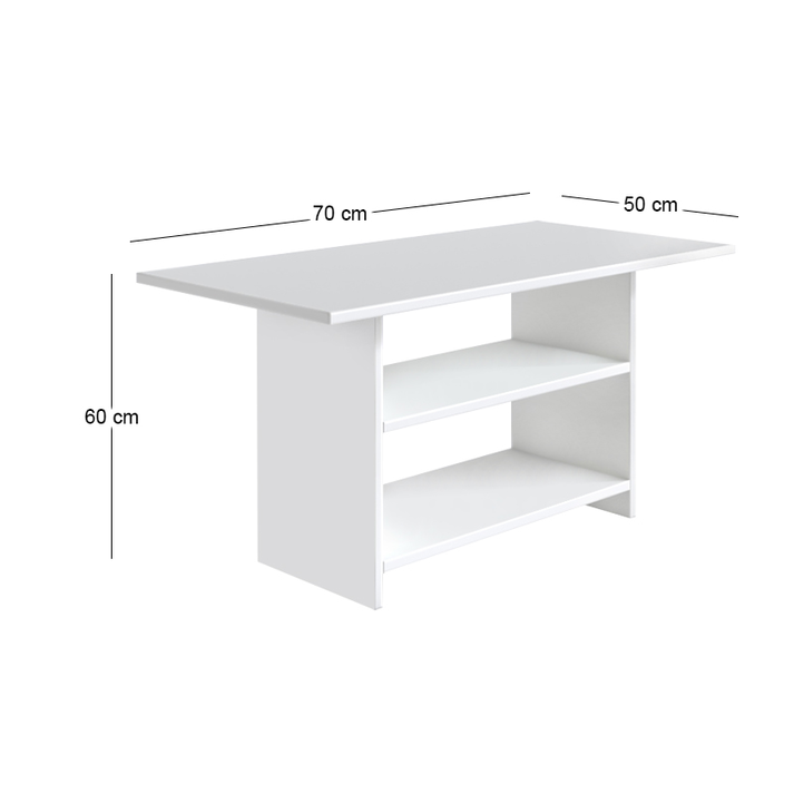 Τραπεζάκι σαλονιού Dallas χρώμα λευκό 70x50x60εκ.