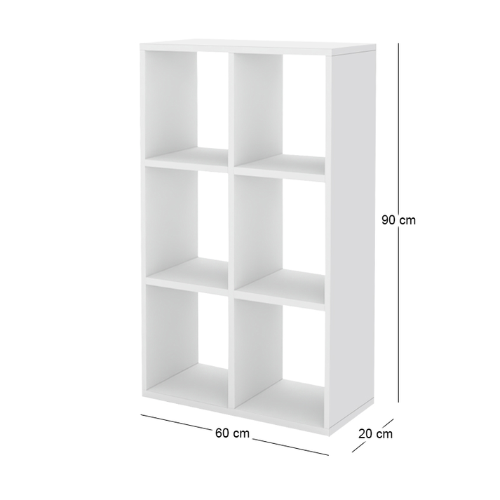 Βιβλιοθήκη Cube χρώμα λευκό 60x20x90εκ.