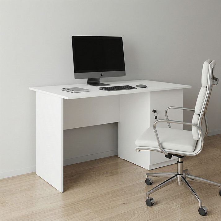 Γραφείο εργασίας με κλειδαριά Moto χρώμα λευκό 110x60x75εκ.