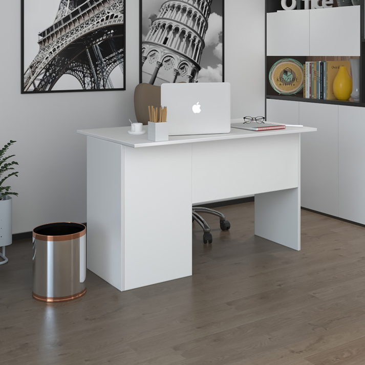 Γραφείο εργασίας με κλειδαριά Moto χρώμα λευκό 110x60x75εκ.