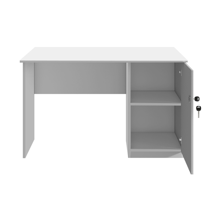 Γραφείο εργασίας με κλειδαριά Moto χρώμα λευκό 110x60x75εκ.