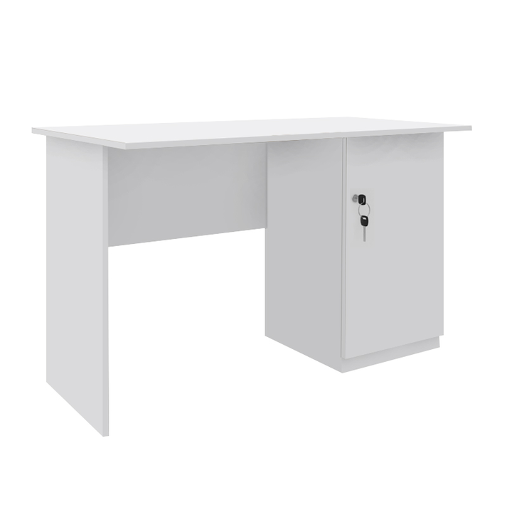 Γραφείο εργασίας με κλειδαριά Moto χρώμα λευκό 110x60x75εκ.