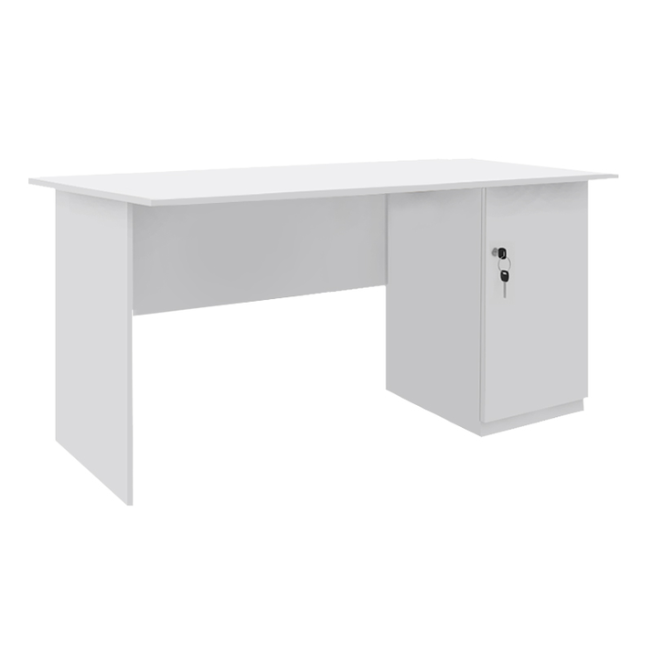 Γραφείο εργασίας με κλειδαριά Moto χρώμα λευκό 150x80x75εκ.