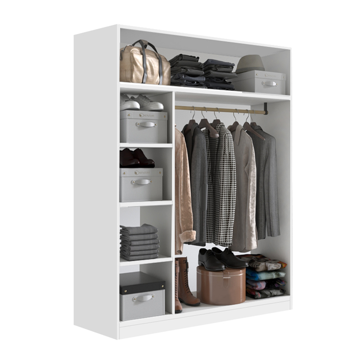 Ντουλάπα ρούχων ανοιχτή - Έπιπλο εισόδου Sandra χρώμα λευκό 120x40x150εκ.