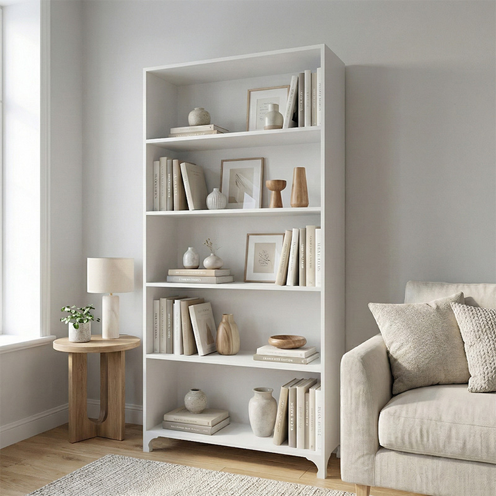 Βιβλιοθήκη Kafka χρώμα λευκό 70x30x188εκ.