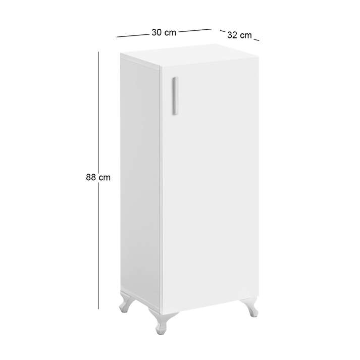 Ντουλάπι κουζίνας - μπάνιου Mine χρώμα λευκό 30x32x88εκ.