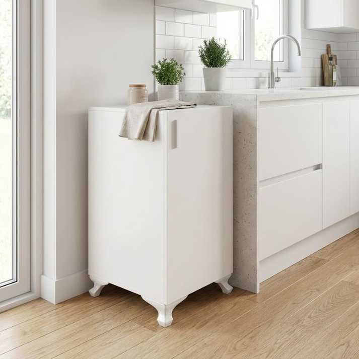 Ντουλάπι με κλειδαριά Rene χρώμα λευκό 29x29x68εκ.