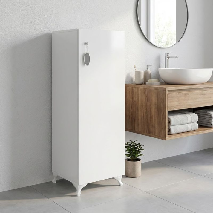 Ντουλάπι με κλειδαριά Zehra χρώμα λευκό 30x32x108εκ.