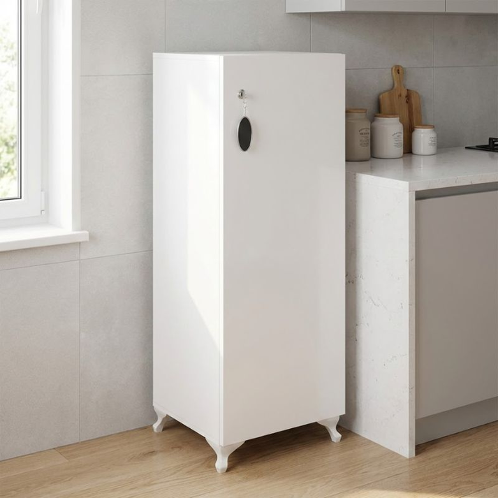 Ντουλάπι με κλειδαριά Zehra χρώμα λευκό 30x32x108εκ.