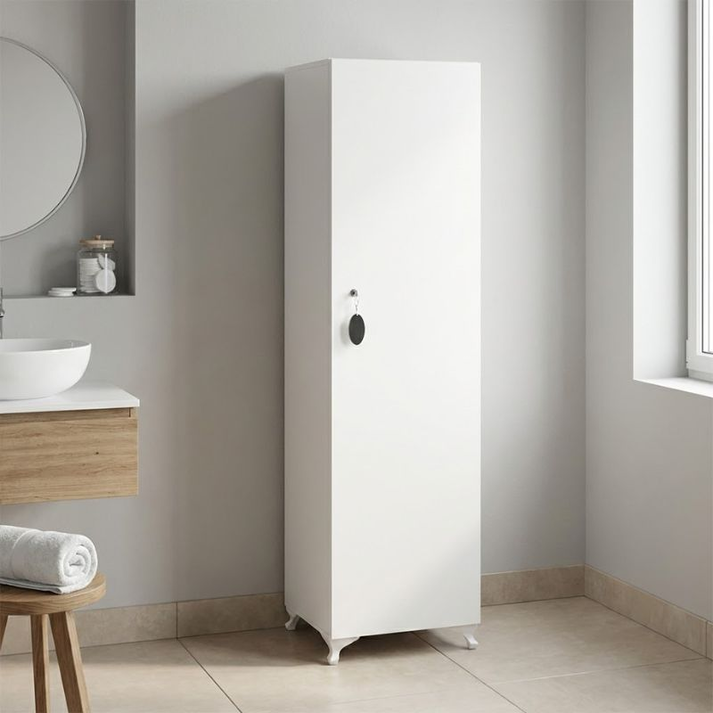 Ντουλάπι με κλειδαριά Zehra χρώμα λευκό 30x32x168εκ.