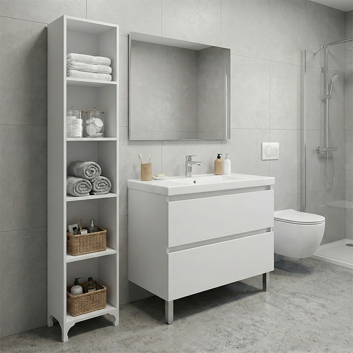 Βιβλιοθήκη - Ραφιέρα Clare χρώμα λευκό 30x20x168εκ.