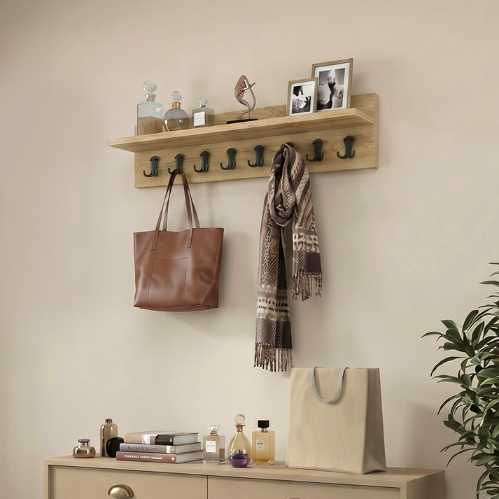 Κρεμάστρα τοίχου Vettini χρώμα sapphire oak 100x12x20εκ.