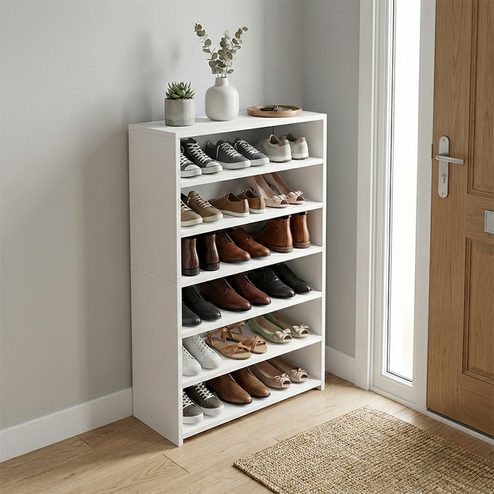 Παπουτσοθήκη Goya χρώμα λευκό 70x30x120εκ.