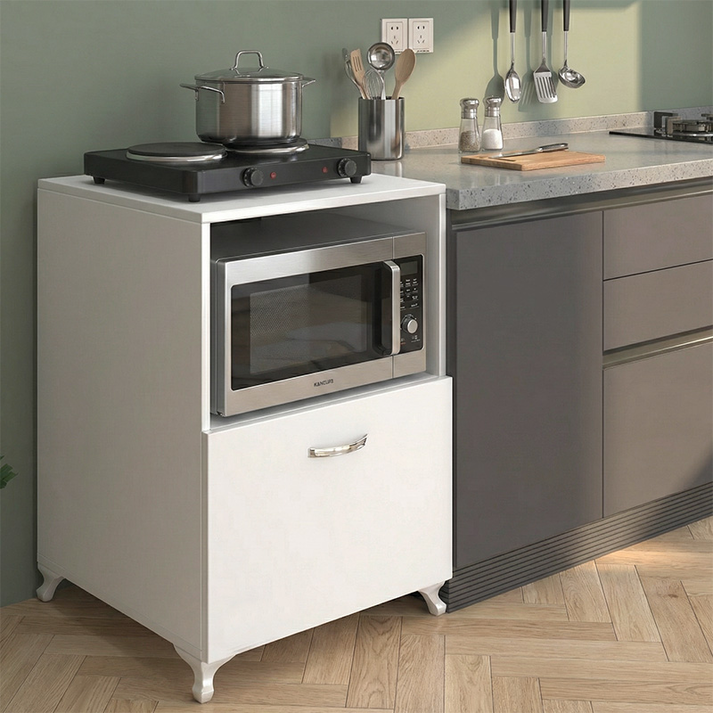 Έπιπλο κουζίνας για φουρνάκι Nadine χρώμα λευκό 60x57x85εκ.