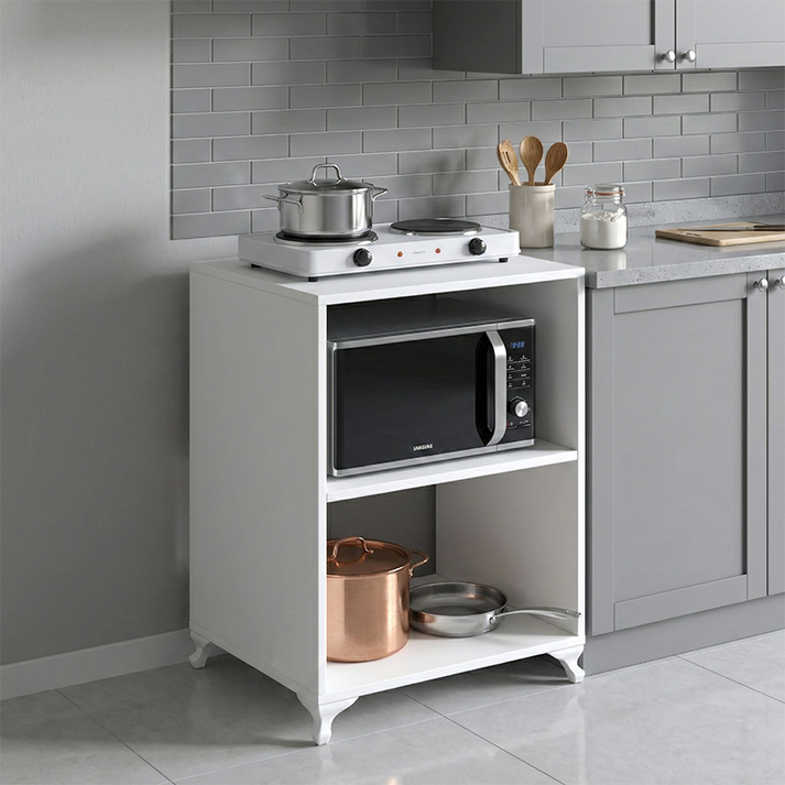 Έπιπλο κουζίνας για φουρνάκι Nadine χρώμα λευκό 60x56x85εκ.